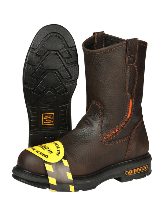 Buffalo & Bull Men’s Work Boots with Toe Cap Bovine Leather - Rino  Moka 45260