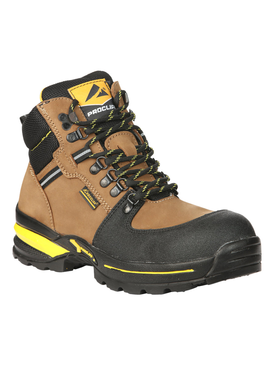 Procliff Men’s Work Shoes with Laces and Toe Cap - Nobuck Maple  45286