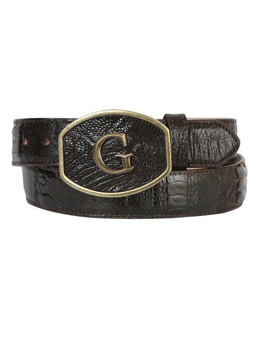The Exotic Ostrich Leg Belt — Brown (No. 45301)