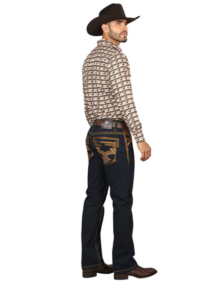 The Embroidered Bootcut Jean — Rinse Blue