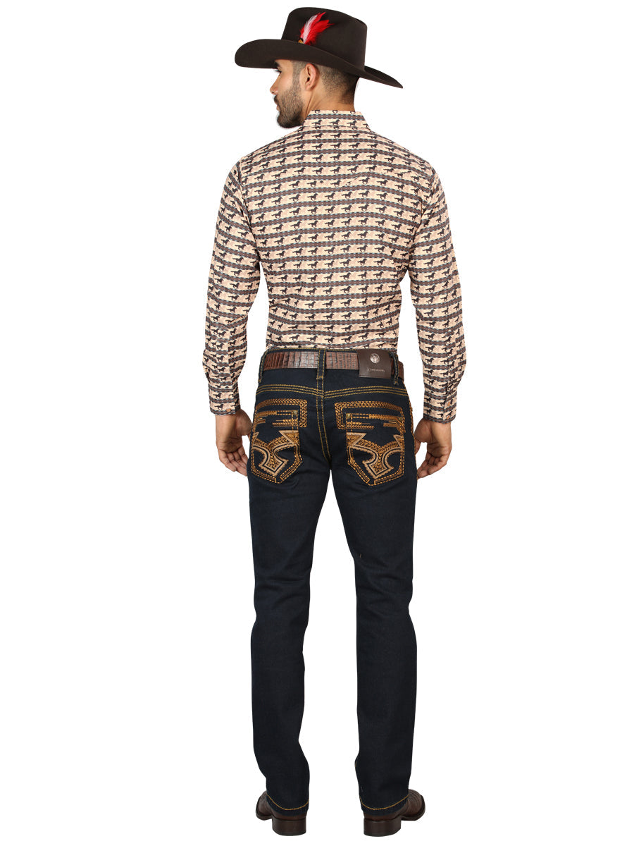 The Embroidered Bootcut Jean — Rinse Blue