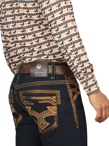 The Embroidered Bootcut Jean — Rinse Blue