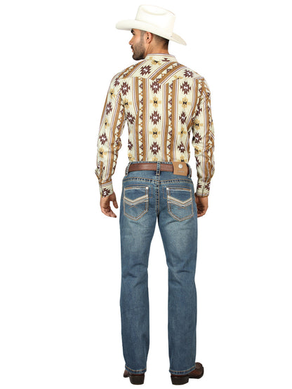 The Embroidered Bootcut Jean — Blue