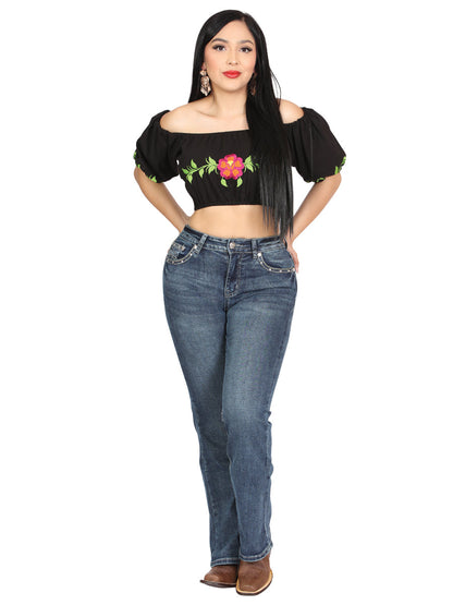 The Hip-Up Bootcut Jean — Dark Blue