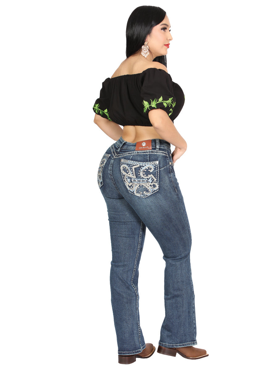 The Hip-Up Bootcut Jean — Dark Blue