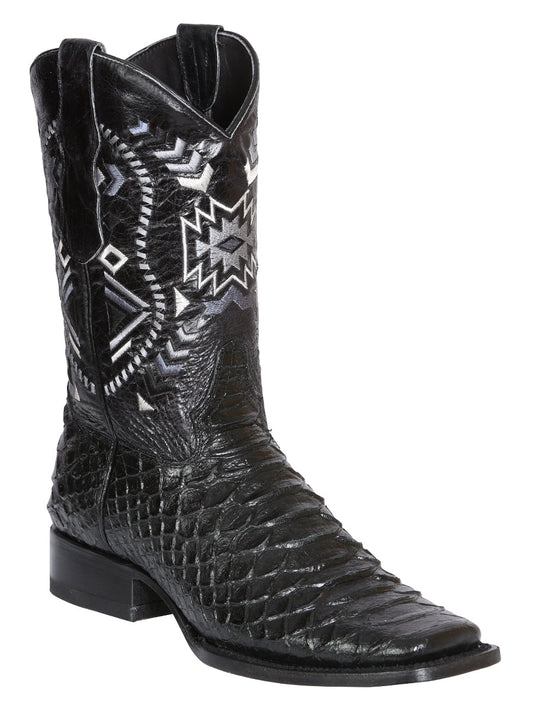The Rodeo Boot — Black Python Print (No. 45398)