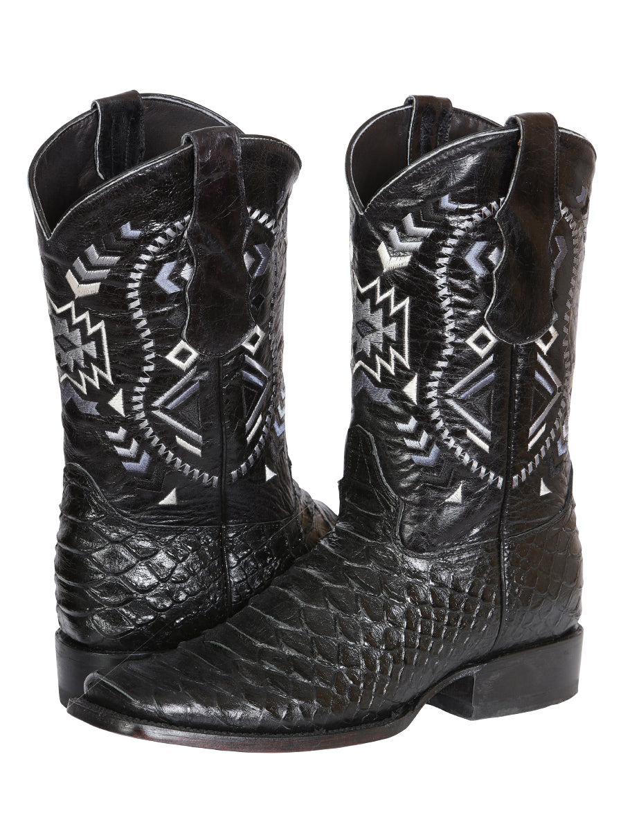 The Rodeo Boot — Black Python Print (No. 45398)