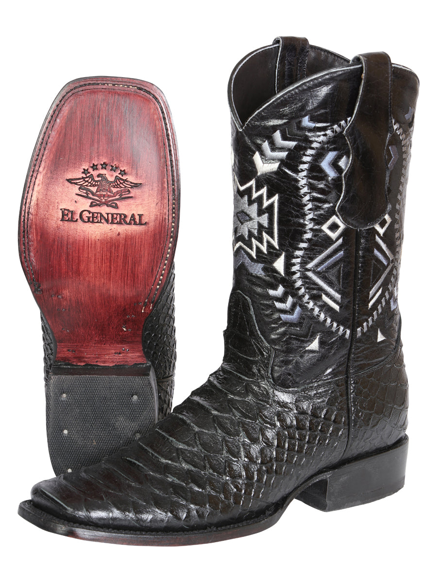 The Rodeo Boot — Black Python Print (No. 45398)