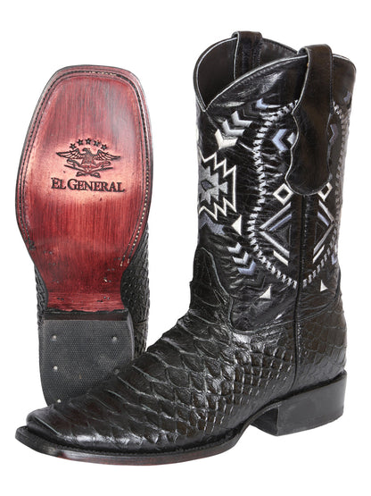 The Rodeo Boot — Black Python Print (No. 45398)