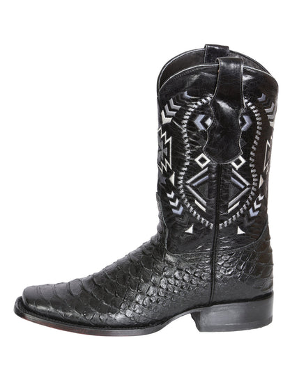 The Rodeo Boot — Black Python Print (No. 45398)