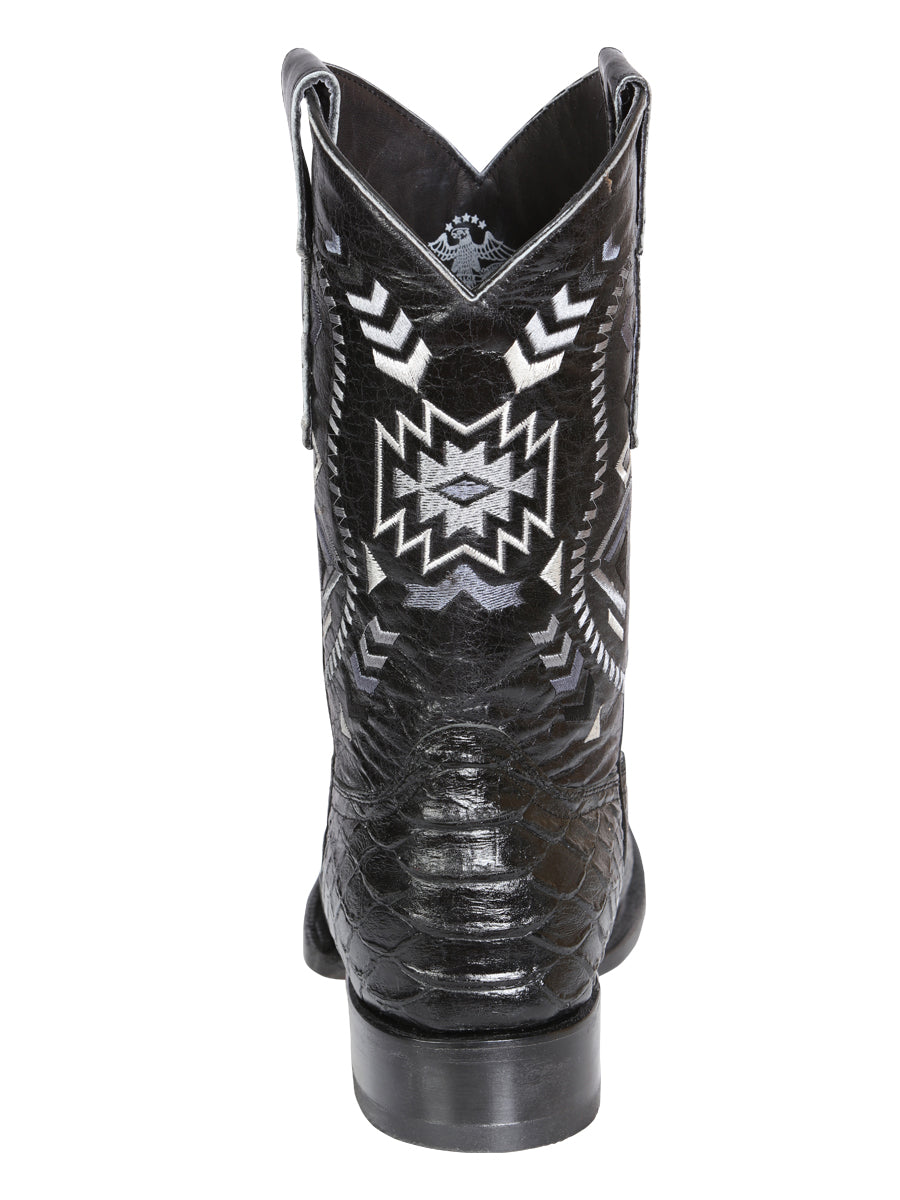 The Rodeo Boot — Black Python Print (No. 45398)