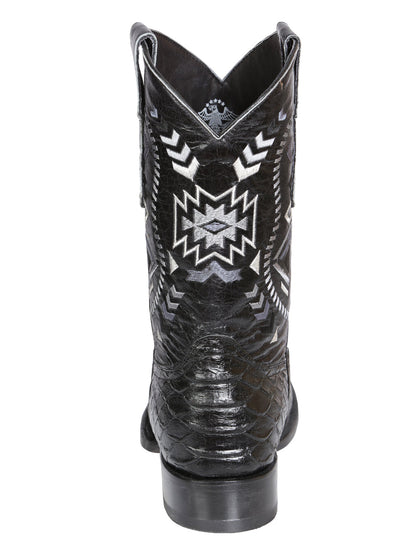 The Rodeo Boot — Black Python Print (No. 45398)