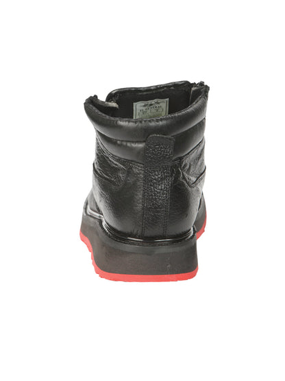 The Petatillo Zip Ankle Boot — Black & Red (No. 45402)