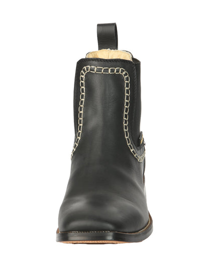 The Bulldog Ankle Boot — Black Leather (No. 45420)