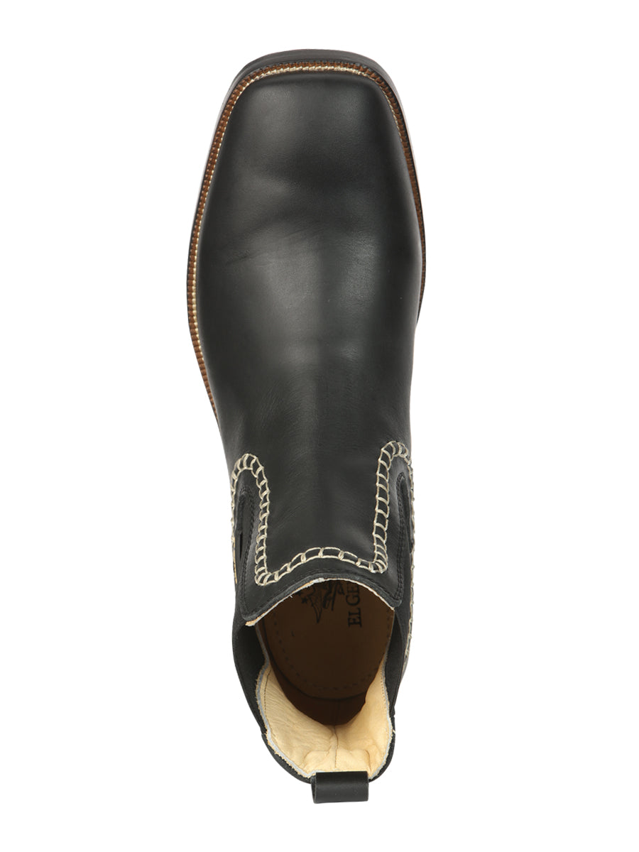 The Bulldog Ankle Boot — Black Leather (No. 45420)