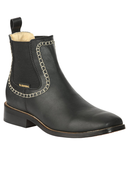 The Bulldog Ankle Boot — Black Leather (No. 45420)