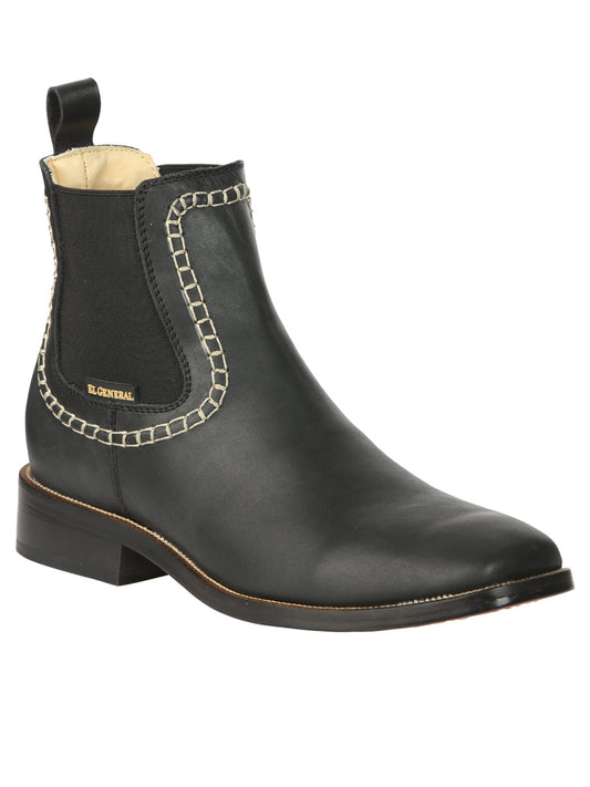 The Bulldog Ankle Boot — Black Leather (No. 45420)