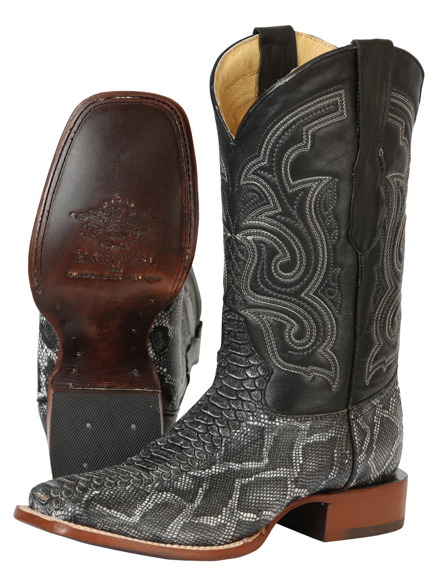 The Bulldog Rodeo Boot — Gray Python Print (No. 45432)