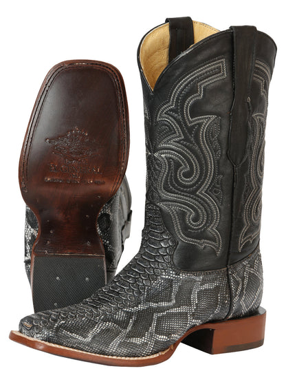 The Bulldog Rodeo Boot — Gray Python Print (No. 45432)