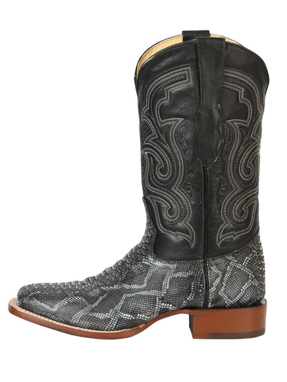 The Bulldog Rodeo Boot — Gray Python Print (No. 45432)