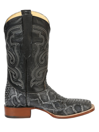 The Bulldog Rodeo Boot — Gray Python Print (No. 45432)