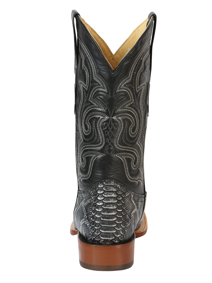The Bulldog Rodeo Boot — Gray Python Print (No. 45432)