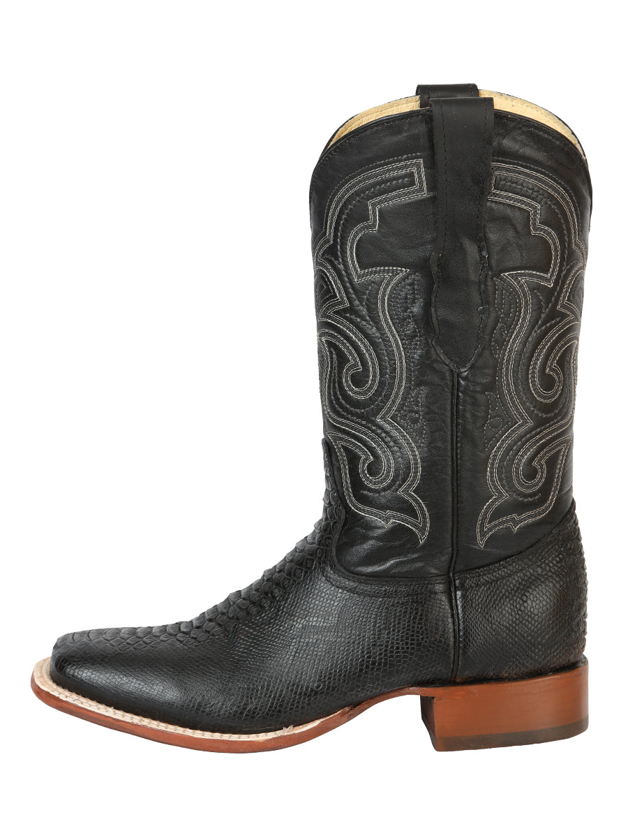 The Bulldog Rodeo Boot — Black Python Print (No. 45433)