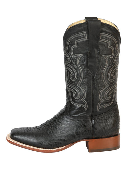 The Bulldog Rodeo Boot — Black Python Print (No. 45433)