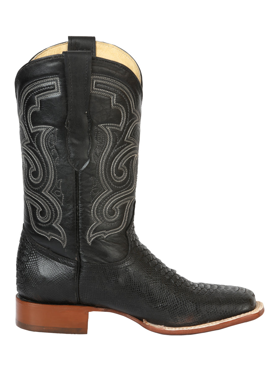 The Bulldog Rodeo Boot — Black Python Print (No. 45433)