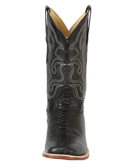 The Bulldog Rodeo Boot — Black Python Print (No. 45433)