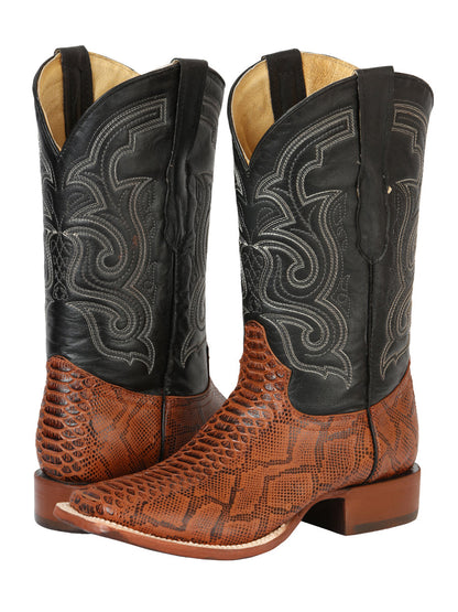 The Bulldog Rodeo Boot — Cognac Python Print (No. 45435)