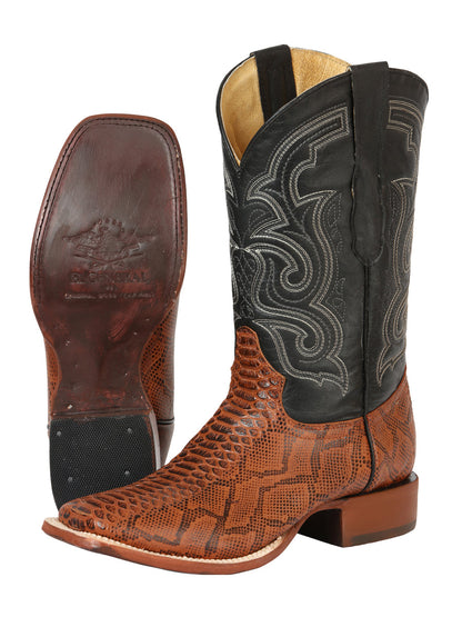 The Bulldog Rodeo Boot — Cognac Python Print (No. 45435)