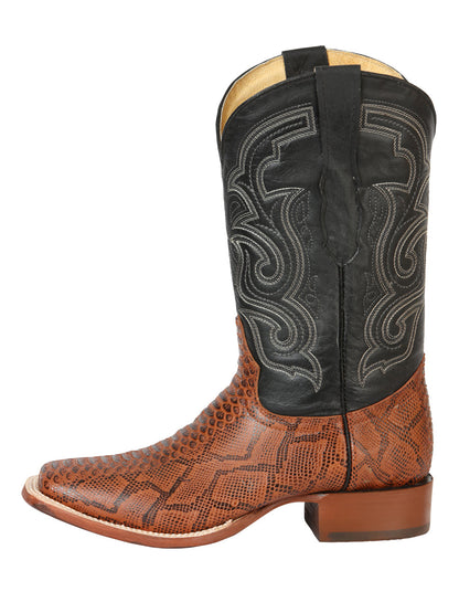 The Bulldog Rodeo Boot — Cognac Python Print (No. 45435)
