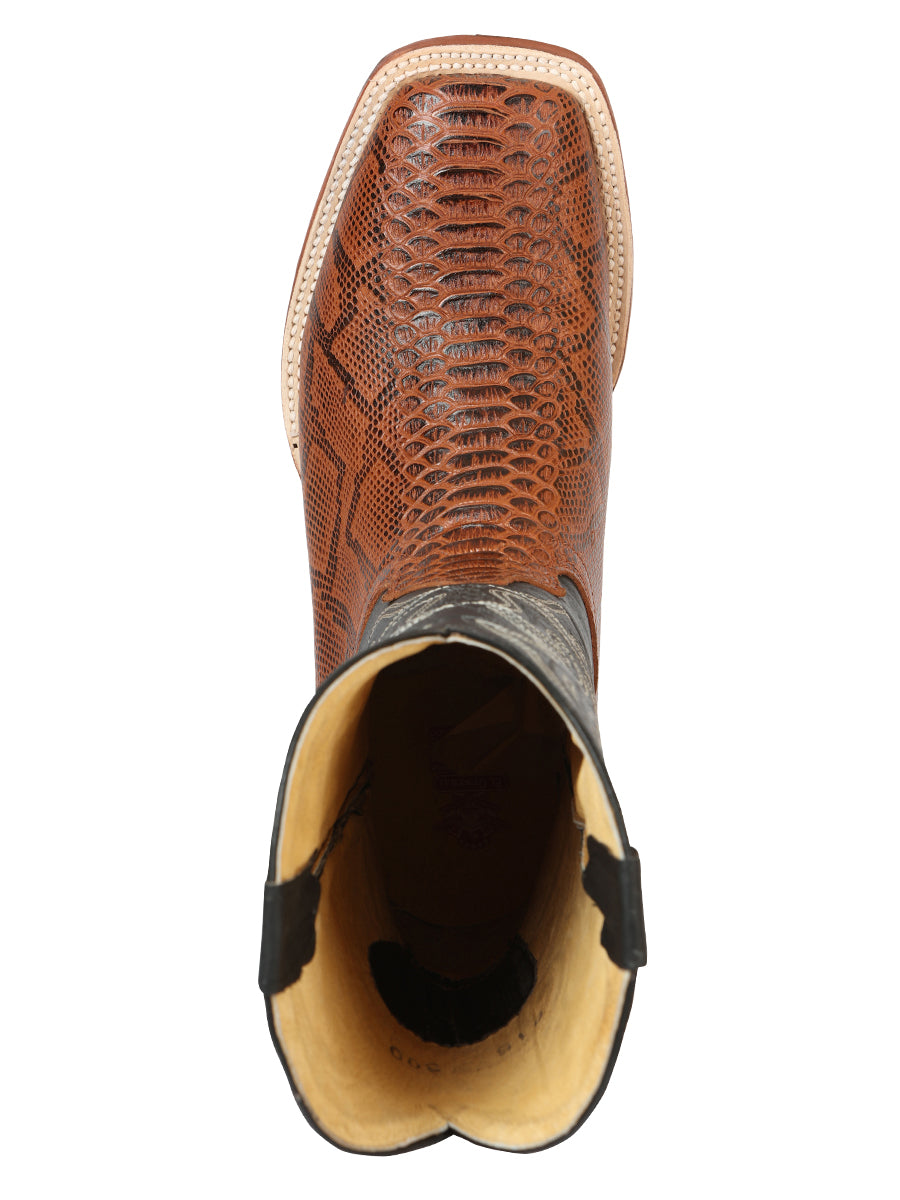 The Bulldog Rodeo Boot — Cognac Python Print (No. 45435)