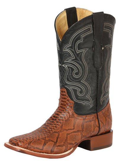 The Bulldog Rodeo Boot — Cognac Python Print (No. 45435)