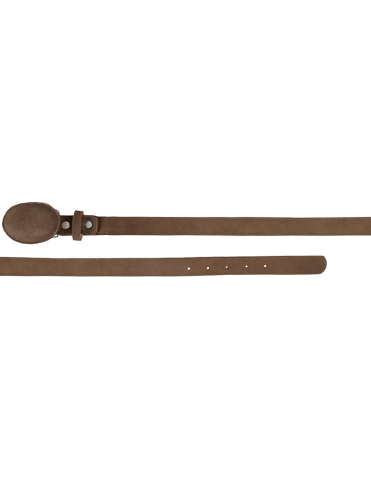 The Kids' Western Belt — Taupe Nobuck (No. 45442)