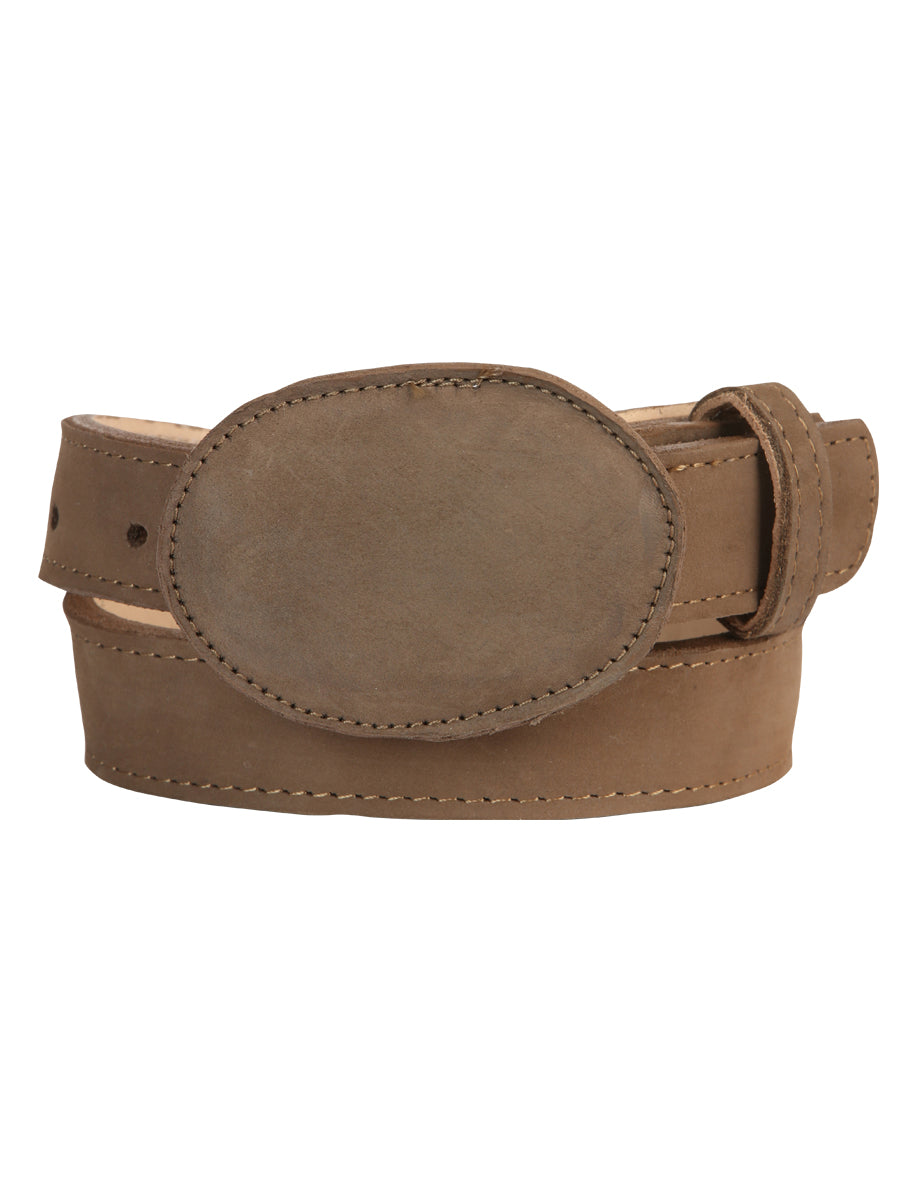 The Kids' Western Belt — Taupe Nobuck (No. 45442)