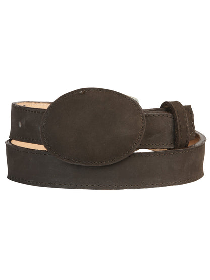 The Kids' Western Belt — Chocolate Nobuck (No. 45445)