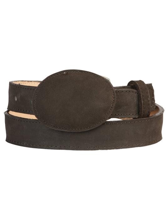 The Kids' Western Belt — Chocolate Nobuck (No. 45445)