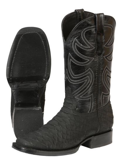 The Pro Rodeo Boot — Black Python Print (No. 45561)