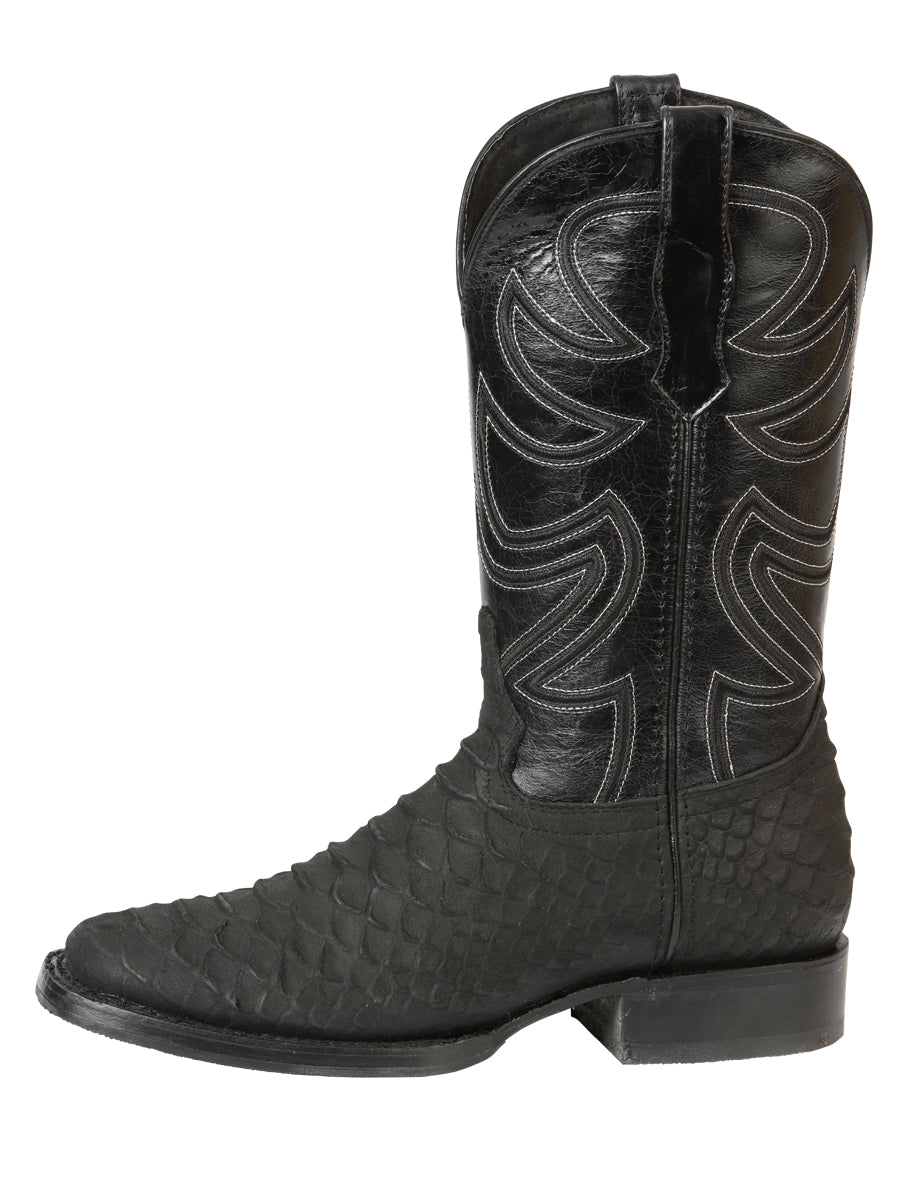 The Pro Rodeo Boot — Black Python Print (No. 45561)