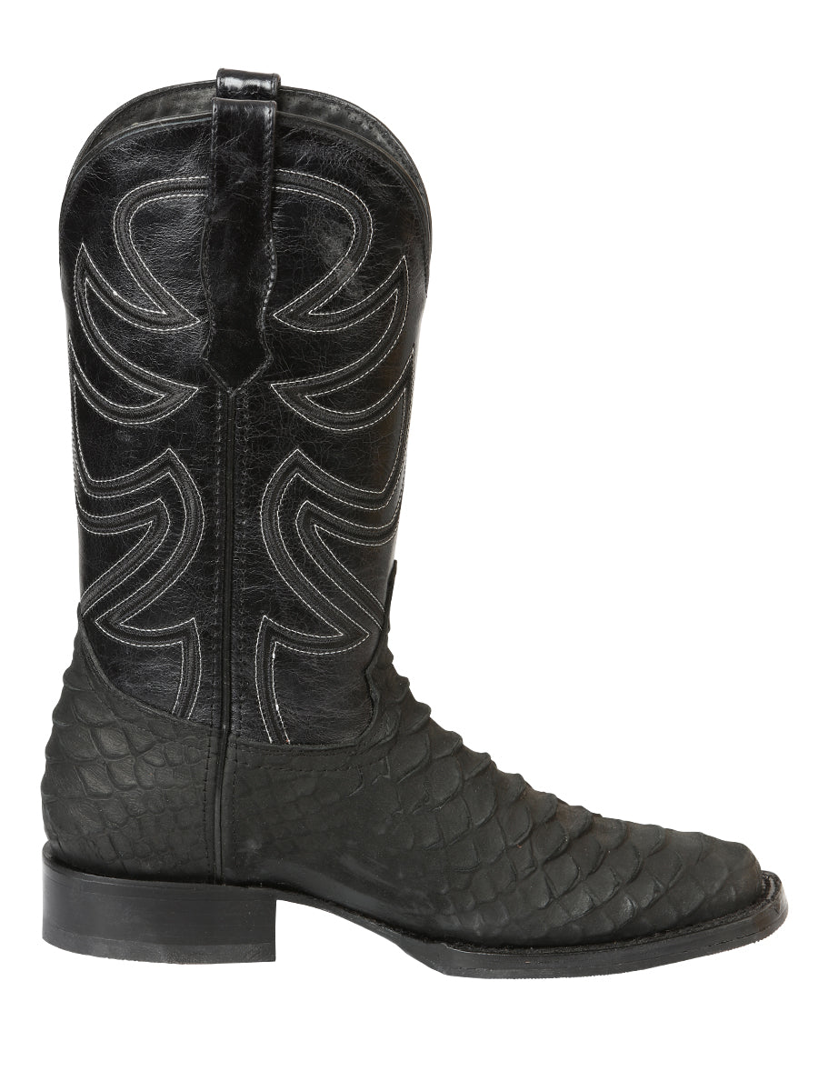 The Pro Rodeo Boot — Black Python Print (No. 45561)