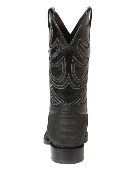 The Pro Rodeo Boot — Black Python Print (No. 45561)