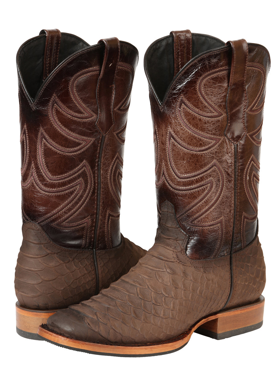 The Pro Rodeo Boot — Brown Python Print (No. 45562)