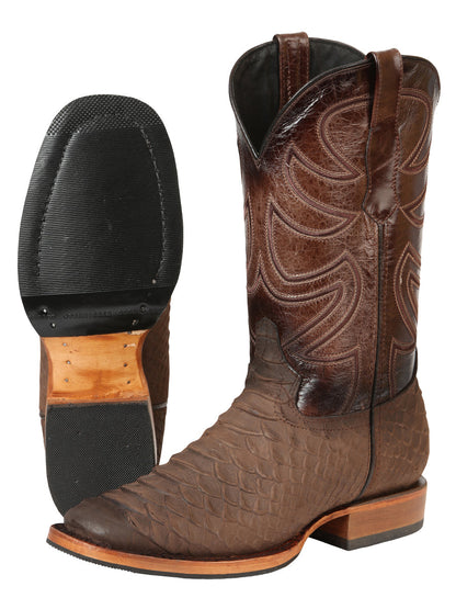 The Pro Rodeo Boot — Brown Python Print (No. 45562)