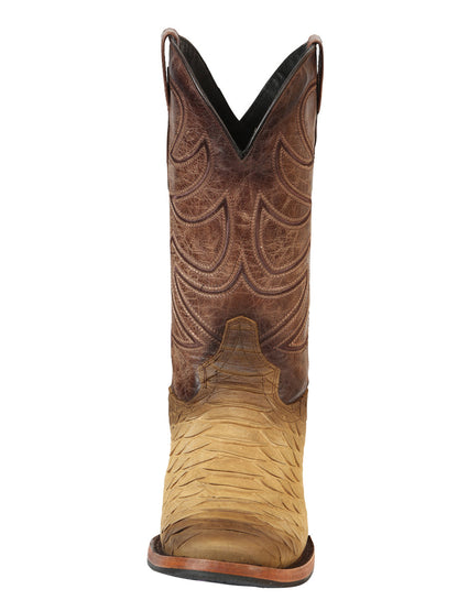 The Pro Rodeo Boot — Honey Python Print (No. 45563)