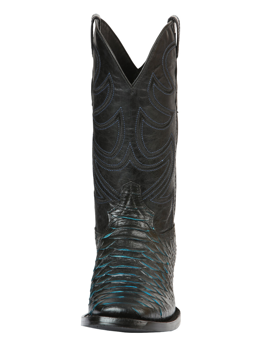 The Pro Rodeo Boot — Black & Blue Python Print (No. 45564)