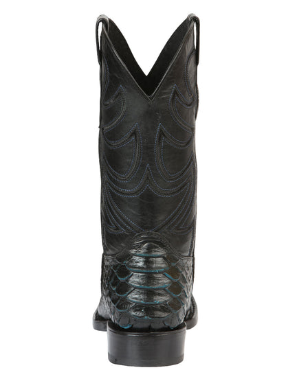 The Pro Rodeo Boot — Black & Blue Python Print (No. 45564)