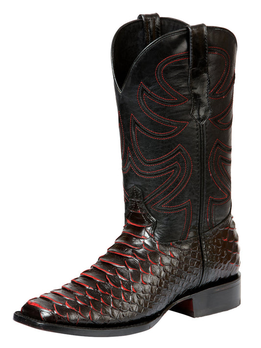 The Pro Rodeo Boot — Black & Red Python Print (No. 45565)
