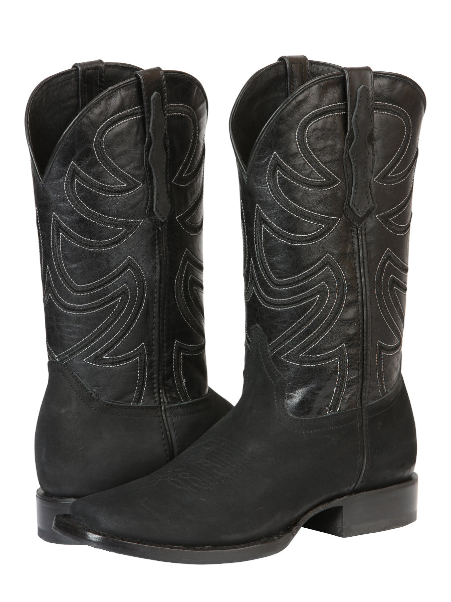 The Pro Rodeo Boot — Black Nobuck (No. 45567)